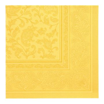 Serviete "ROYAL Collection" zložene 1/4 40 cm x 40 cm rumena "Ornaments"
