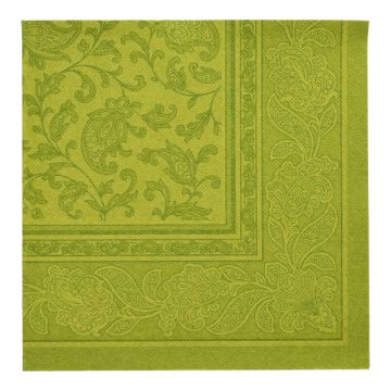 Serviete "ROYAL Collection" zložene 1/4 40 cm x 40 cm olivno zelena "Ornaments"