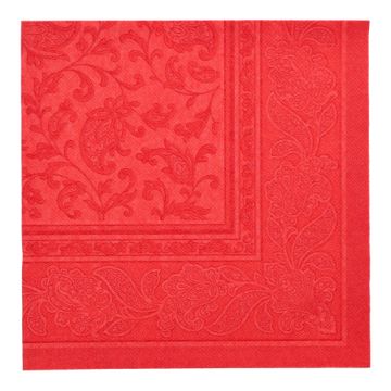 Serviete "ROYAL Collection" zložene 1/4 40 cm x 40 cm rdeča "Ornaments"
