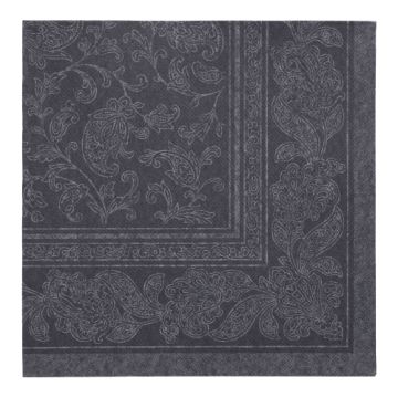 Serviete "ROYAL Collection" zložene 1/4 40 cm x 40 cm črna "Ornaments"