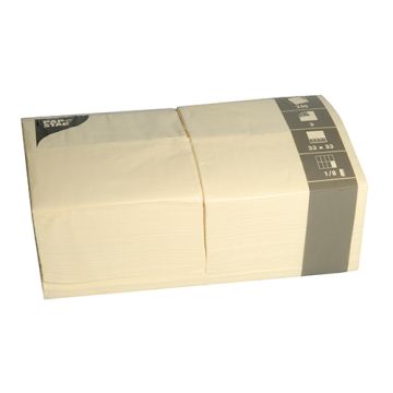 Serviete, 3-slojne zložene 1/8 33 cm x 33 cm krem