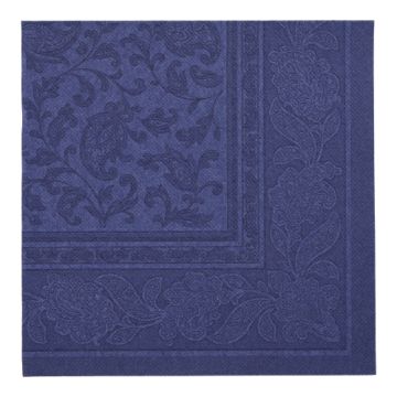 Serviete "ROYAL Collection" zložene 1/4 40 cm x 40 cm temno modra "Ornaments"