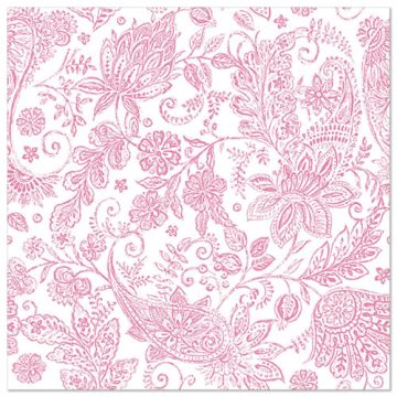 Serviete "ROYAL Collection" zložene 1/4 40 cm x 40 cm fuksija "Paisley"