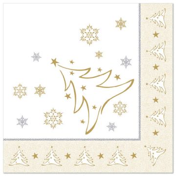 Serviete "ROYAL Collection" zložene 1/4 40 cm x 40 cm zlata "X-Mas Elegance"