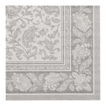 Serviete "ROYAL Collection" zložene 1/4 40 cm x 40 cm siva "Ornaments"