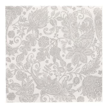 Serviete "ROYAL Collection" zložene 1/4 40 cm x 40 cm siva "Paisley"