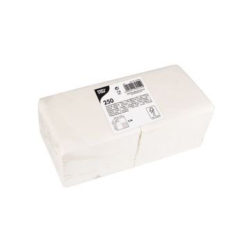Serviete, 2-slojne zložene 1/4 24 cm x 24 cm bela