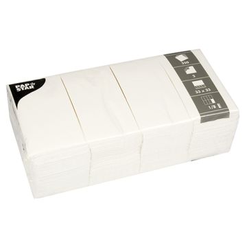 Serviete, 2-slojne zložene 1/8 33 cm x 33 cm bela
