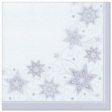 Serviete "ROYAL Collection" zložene 1/4 40 cm x 40 cm bela "Lilac X-mas"