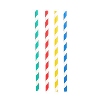 Shake slamice, papir Ø 8 mm · 21 cm sortirane barve "Stripes"
