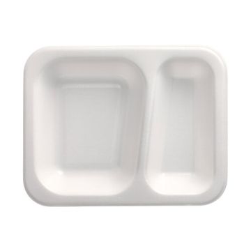 Varilni pladenj, XPS 2-razdelka 725 ml 4,2 cm x 18,5 cm x 23,5 cm bela laminirane