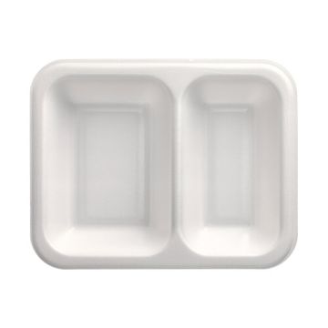 Varilni pladenj, XPS 2-razdelka 800 ml 4,2 cm x 18,5 cm x 23,5 cm bela laminirane