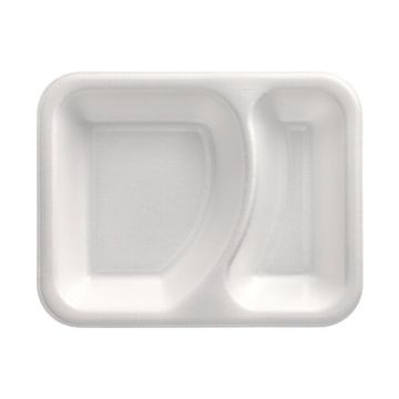 Varilni pladenj, XPS 2-razdelka 825 ml 4,2 cm x 18,5 cm x 23,5 cm bela laminirane