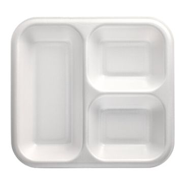 Varilni pladenj, XPS 3 razdelki 1350 ml 4,2 cm x 24,5 cm x 26,5 cm bela laminirane