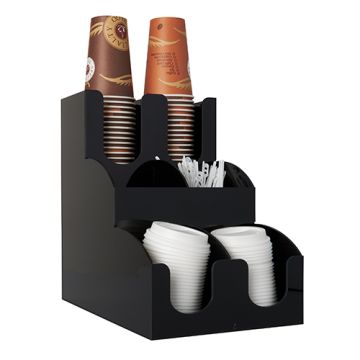 Dispenzer za lončke in pokrovčke "To Go" 31 cm x 30,5 cm x 21 cm črna
