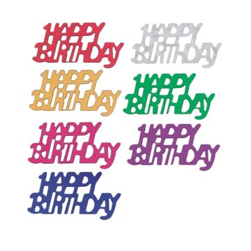 Konfeti, folija sortirane barve "Happy Birthday" 15 g