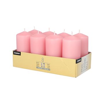 Sveče steber Ø 50 mm · 100 mm temno roza