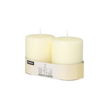 Sveče steber Ø 80 mm · 100 mm ivory "Ivory" z ravno glavo