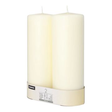 Sveče steber Ø 80 mm · 220 mm ivory "Ivory" z ravno glavo