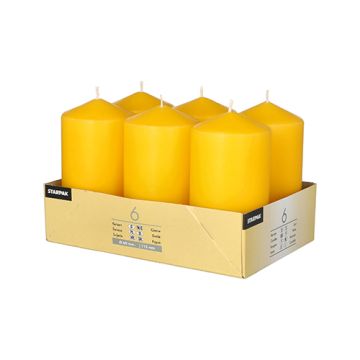 Sveče steber Ø 60 mm · 115 mm zlato rumena