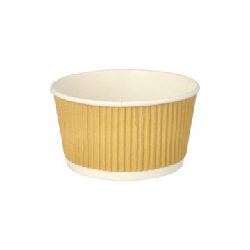 Lončki za juho, karton okroglo 380 ml Ø 11 cm · 5,8 cm rjava/bela Ripple Wall