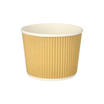 Lončki za juho, karton okroglo 520 ml Ø 11 cm · 8,4 cm rjava/bela Ripple Wall