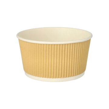 Lončki za juho, karton okroglo 720 ml Ø 13,5 cm · 7,3 cm rjava/bela Ripple Wall
