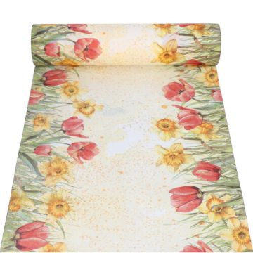 Tekač, kot blago, Airlaid 24 m x 40 cm "Tulips & Daffodils"