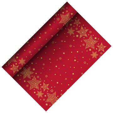 Tekač, kot blago, Airlaid 3 m x 40 cm rdeča "Christmas Shine"