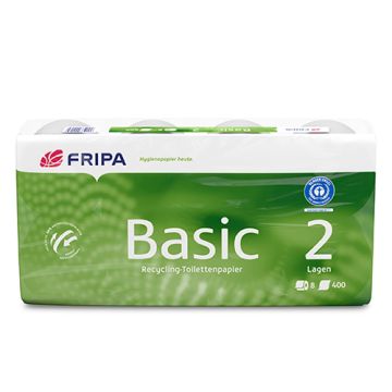 Toaletni papir, 2-slojni, tissue 12 cm x 11,5 cm bela "Basic" 250 lističev