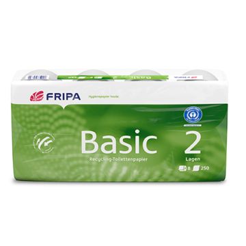 Toaletni papir, 2-slojni, tissue Ø 12 cm · 9,8 cm x 11,8 cm bela "Basic" 400 listov