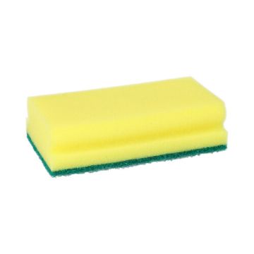 Čistilna goba, abraziv Jumbo kvadratna 4,1 cm x 14,8 cm x 8,5 cm rumena/zelena z oprijemom, abraziv