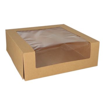 Škatla za torte s pokrovom kvadratna 10 cm x 30 cm x 30 cm s PLA okencem
