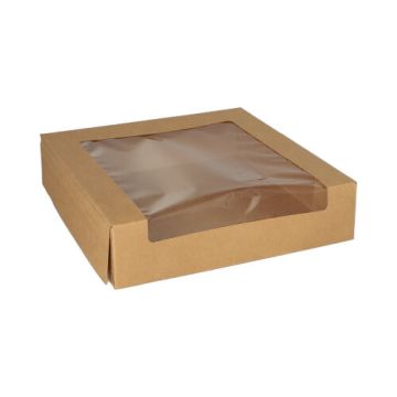 Škatla za torte s pokrovom kvadratna 5,5 cm x 23 cm x 23 cm s PLA okencem