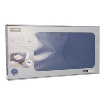 Namizni prti, kot blago, netkani "soft selection plus" 80 cm x 80 cm temno modra