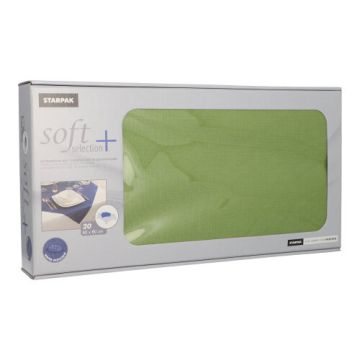 Namizni prti, kot blago, netkani "soft selection plus" 80 cm x 80 cm olivno zelena