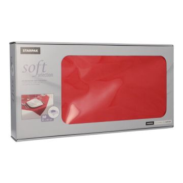Namizni prti, kot blago, netkani "soft selection" 80 cm x 80 cm rdeča