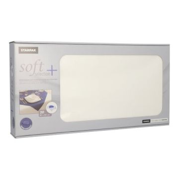 Namizni prti, kot blago, netkani "soft selection plus" 80 cm x 80 cm bela