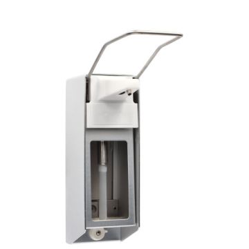 Stenski dozirnik 27,5 cm x 8,5 cm x 23 cm "aluminij" 500 ml, Dolg vzvod+ Pokrov