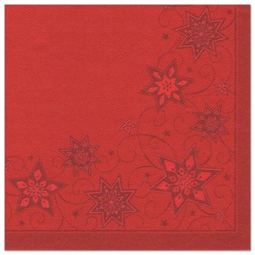 Serviete "ROYAL Collection" zložene 1/4 40 cm x 40 cm rdeča "Lilac X-mas"