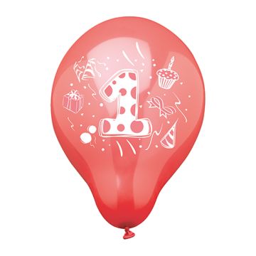 Baloni s številkami Ø 25 cm sortirane barve "1"