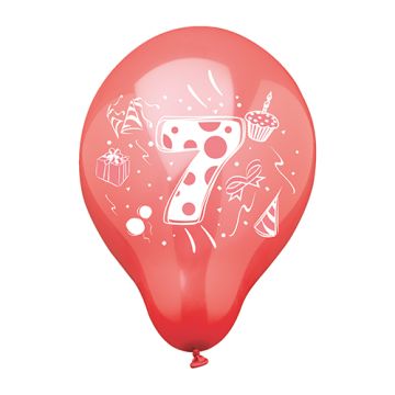 Baloni s številkami Ø 25 cm sortirane barve "7"