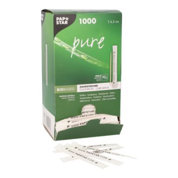 Zobotrebci, higienski, les "pure" okroglo 6,5 cm "www.PAPSTAR.com"