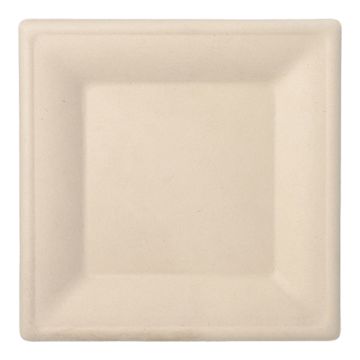 Krožniki, sladkorni trs "pure" kvadratna 26 cm x 26 cm narava