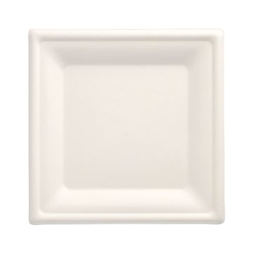 Krožniki, sladkorni trs "pure" kvadratna 20 cm x 20 cm bela