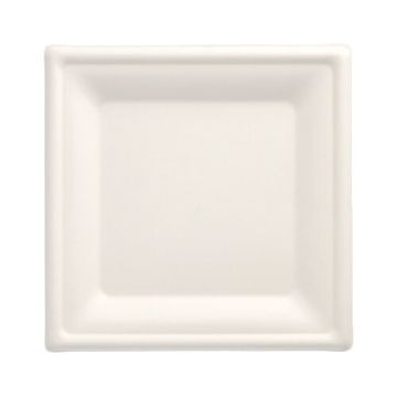Krožniki, sladkorni trs "pure" kvadratna 20 cm x 20 cm bela
