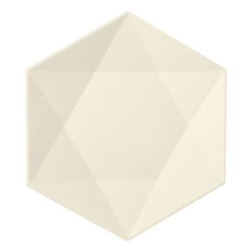 Krožniki sladkorni trs "pure" Šestkotni 2,5 cm x 26 cm x 23 cm bela "Diamant"