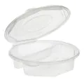Menüboxen mit Klappdeckeln 900 ml, PP 2-geteilt 21,5 x 21,5 cm transparent 8-eckig - Bild 1 thumbnail