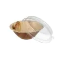 Palmblatt Schale, mit transparentem Deckel aus rPET, Ø 15 cm · 8,3 cm - Bild 3 thumbnail