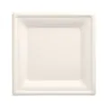 Zuckerrohr Teller, "pure" eckig 20 x 20 cm weiss - Bild 1 thumbnail
